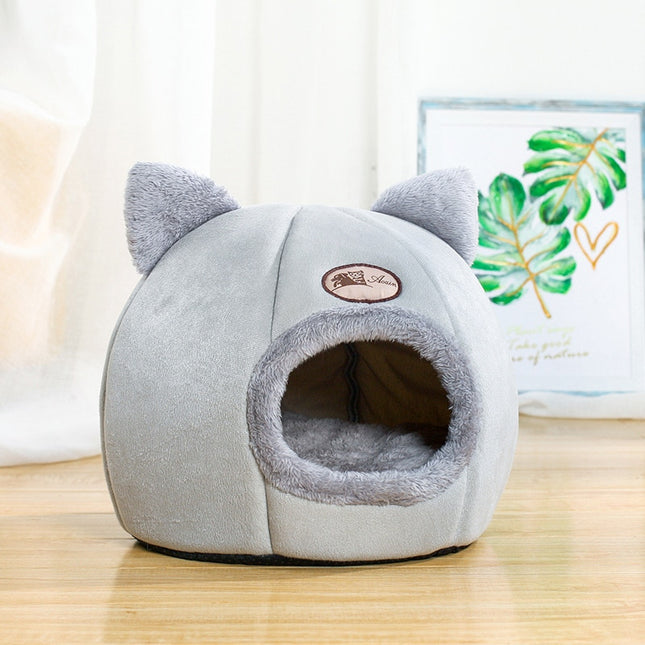 Lit pour chat Cozy Cave - Nid d'intérieur pour animaux de compagnie chaud et hivernal pour chats et petits chiens