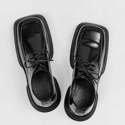 Mocasines formales de cuero negros para hombre que aumentan su altura