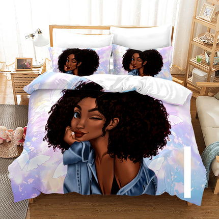 African Girl 3D Printed Bedding Set - Wnkrs