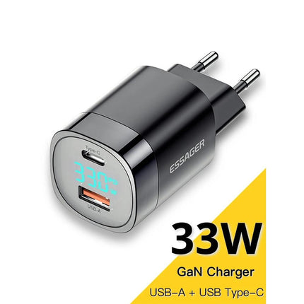 33W GaN USB Fast Charger with Digital Display