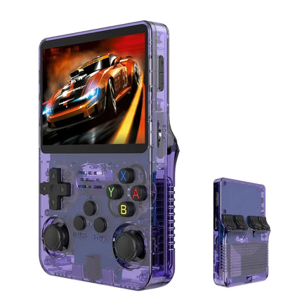 Console de jeux vidéo portable rétro avec écran IPS de 3,5 pouces et système Linux de 64 Go R35s Pro