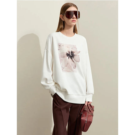 Floral Print Crew Neck Pullover