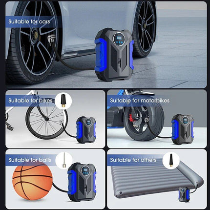 Portable Digital Tire Inflation Pump with LED Lamp for Car & Motorcycle - Wnkrs