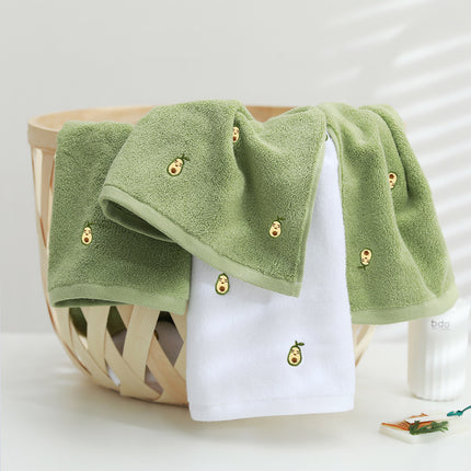 Full Embroidery Avocado Cotton Towel - Wnkrs