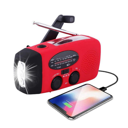 Solar Hand Crank LED Camping Lantern with AM/FM Radio and USB Charger