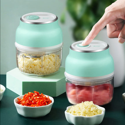 Portable Electric Mini Garlic Cutter Masher Vegetable Fruit Meat Food Chopper Grinder - Wnkrs