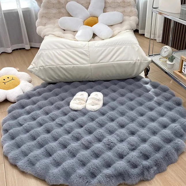 Tapis de sol rond en peluche nordique