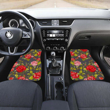 Rose-Blush Floral Car Floor Mats Set (4PCs) - Wnkrs