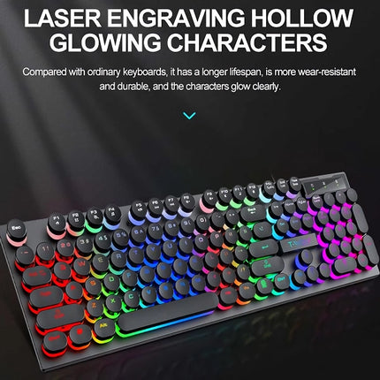 Illuminated Wired Mechanical Keyboard for Desktop and Laptop