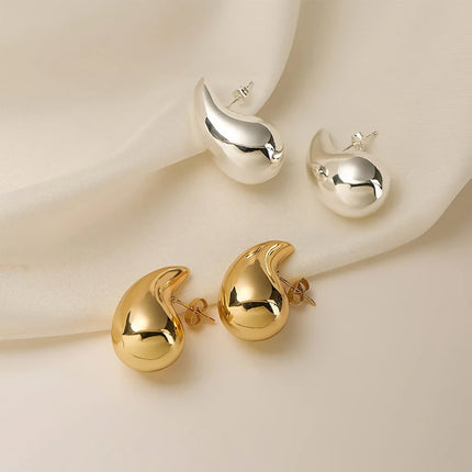 Chunky Vintage Gold & Silver Teardrop Earrings - Wnkrs