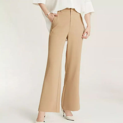 Elegant Office Lady Straight Trousers