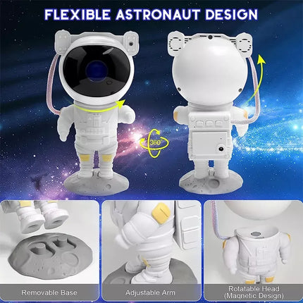 Starry Sky Astronaut Night Light Galaxy Projector Lamp with Remote Control and Timer - Wnkrs