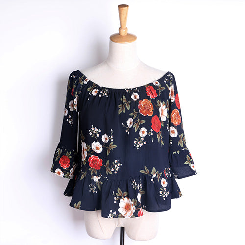 Romantic Summer Off-Shoulder Floral Women's Blouse - Wnkrs