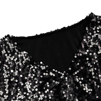 Women's Solid Color Sequined Blouse - Wnkrs
