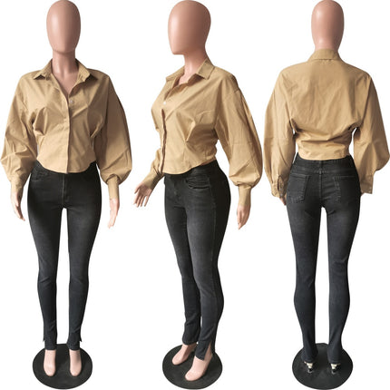 Women's Deep V-Neck Vintage Blouse - Wnkrs