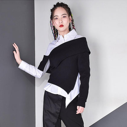 Women's Asymmetrical Casual Blouse - Wnkrs