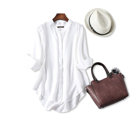 Women's Cotton and Linen Long Shirt - Wnkrs