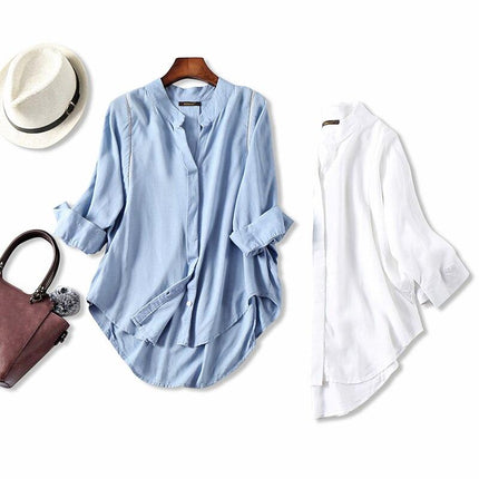 Women's Cotton and Linen Long Shirt - Wnkrs
