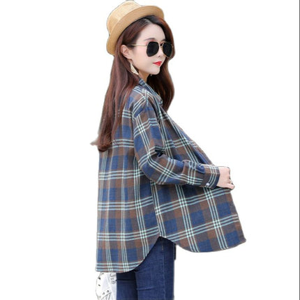 Women's Casual Plaided Shirt - Wnkrs