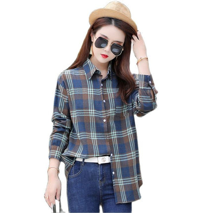 Women's Casual Plaided Shirt - Wnkrs