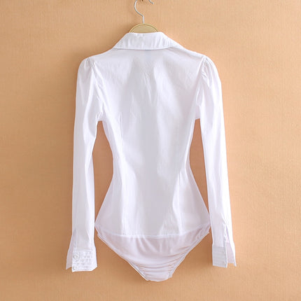 Women's Solid Color Turn-Down Collar Blouse - Wnkrs