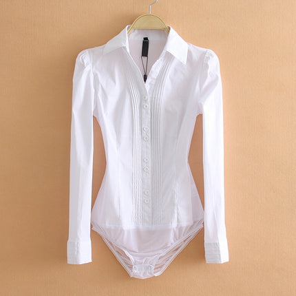 Women's Solid Color Turn-Down Collar Blouse - Wnkrs