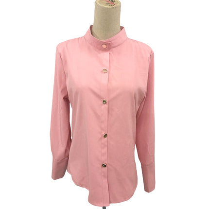 Women's Loose Stand Collar Long Sleeved Blouse - Wnkrs