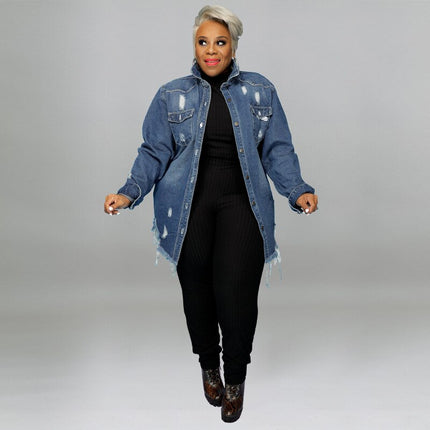Plus Size Denim Outwear - Wnkrs