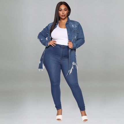 Plus Size Denim Outwear - Wnkrs