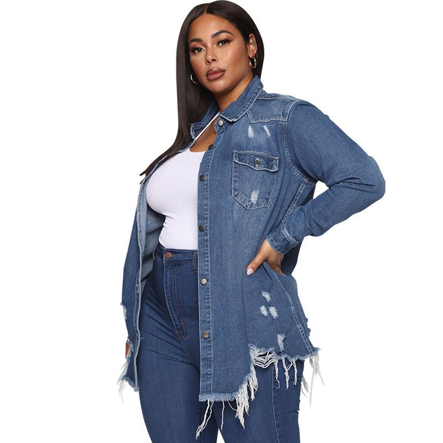 Plus Size Denim Outwear - Wnkrs