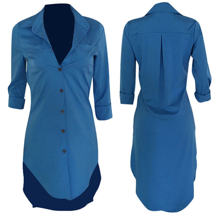 Women's Blue Denim Long Shirt - Wnkrs