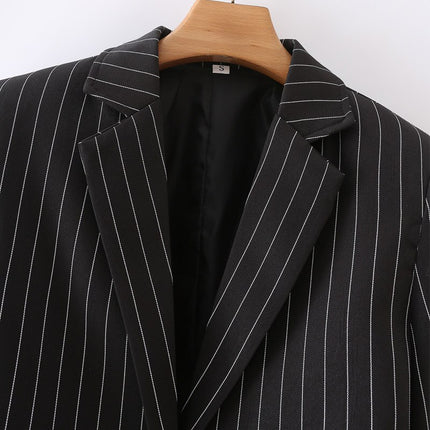 Women's Casual Striped Single Button Short Blazer - Wnkrs