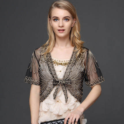 Vintage Handmade Transparent Embroidered Women's Bolero - Wnkrs
