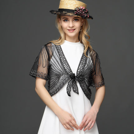 Vintage Handmade Transparent Embroidered Women's Bolero - Wnkrs