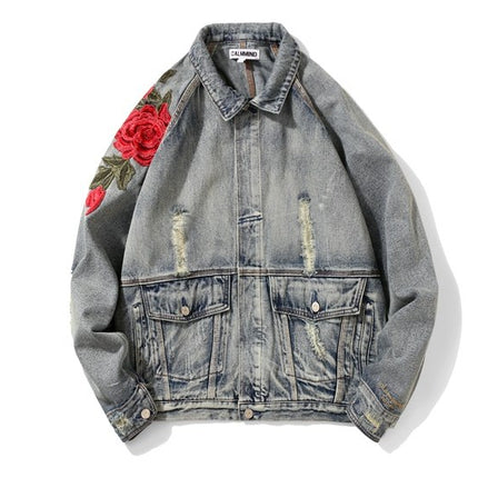 Women's Floral Embroidered Jeans Jacket - Wnkrs