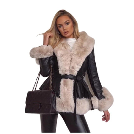 Women's Eco-Leather Belted Jacket - Wnkrs