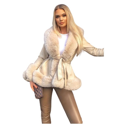 Women's Eco-Leather Belted Jacket - Wnkrs