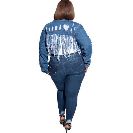 Denim Turn Down Collar Jacket - Wnkrs