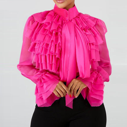 Women's Elegant Ruffled Blouse - Wnkrs