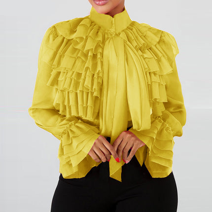 Women's Elegant Ruffled Blouse - Wnkrs