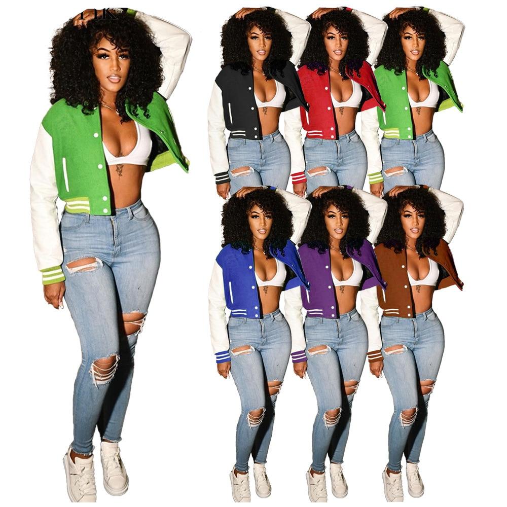 Women's Retro Style Crop Bomber Jacket