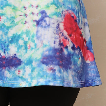 Round Neck Tie Dye Long Blouse - Wnkrs