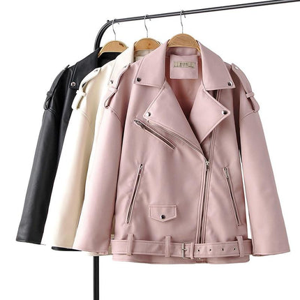 Women's Eco-Leather Oversized Biker Jacket - Wnkrs