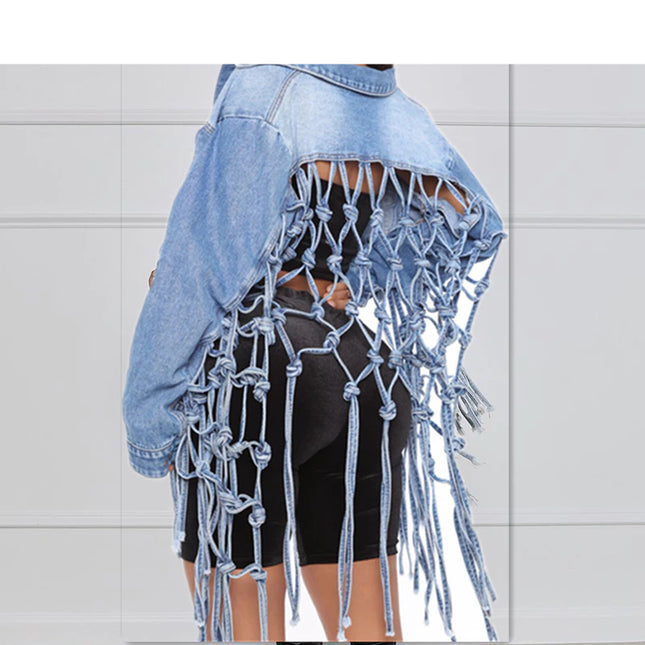 Women's Creative Tassel Denim Jacket - Wnkrs