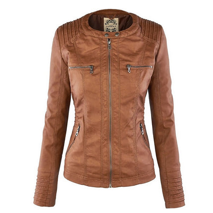 Women's Eco-Leather Hooded Biker Jacket - Wnkrs