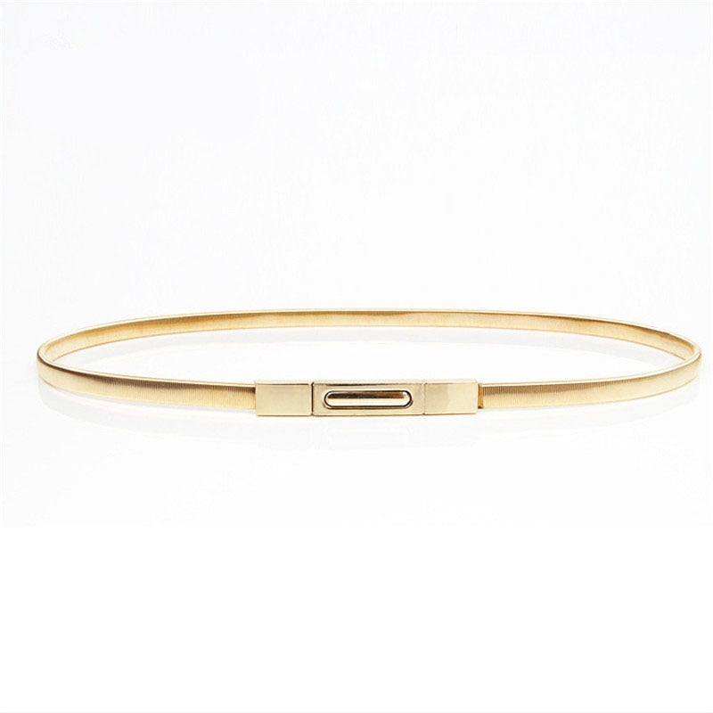 Women’s Elegant Thin Elastic Metal Belt