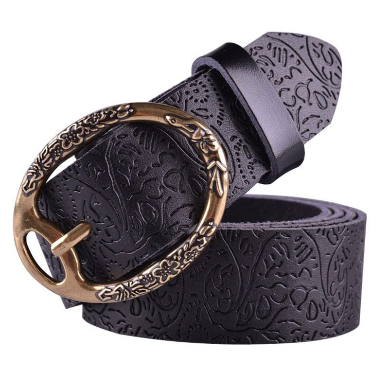Women’s Embossed Genuine Leather Belt