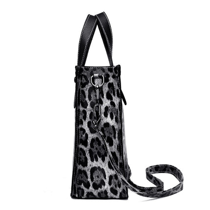 Leopard Printed PU Leather Bag Set - Wnkrs