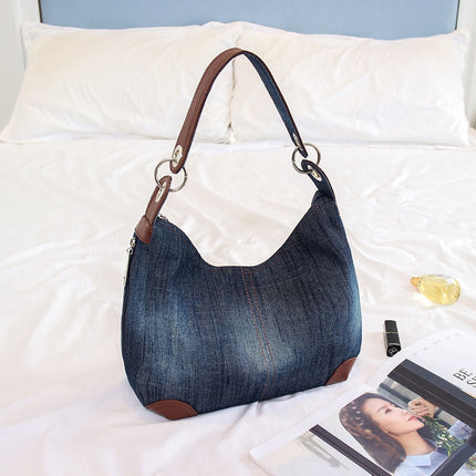 Women's Denim Hobo Bag - Wnkrs