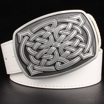 Women's Leather Belt with Metal Buckle - Wnkrs